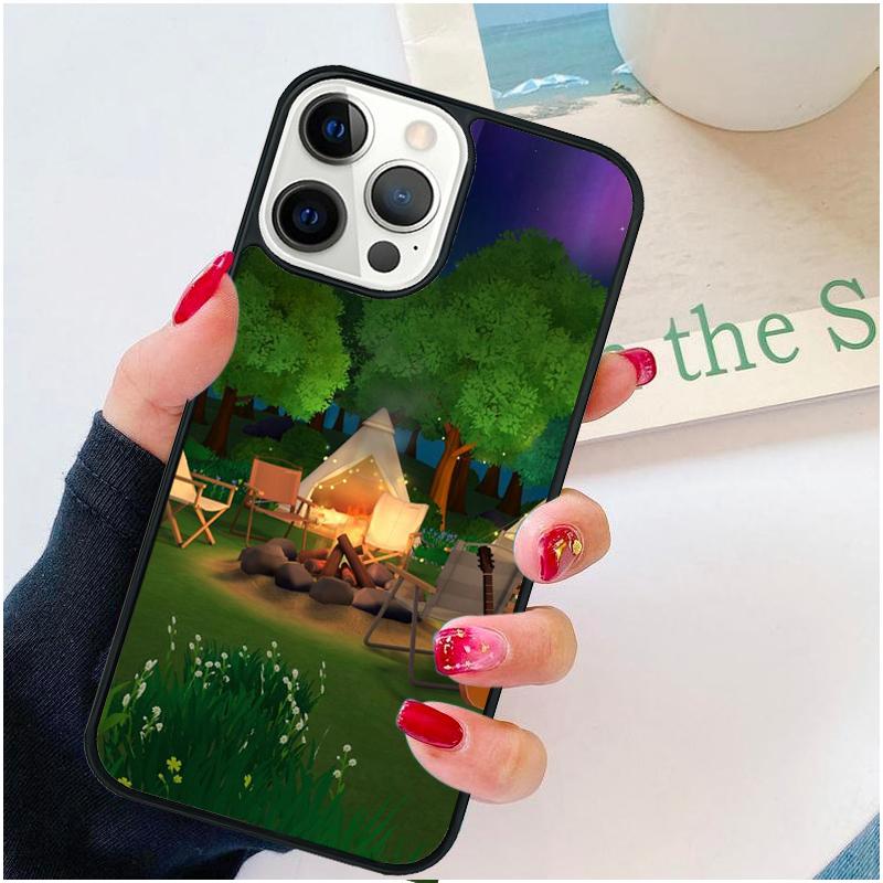 Nature Camping Art Phone Case For iPhone 17 Air 16 pro max 15 14 plus 12 13 Soft Bumper Shell Cover coque