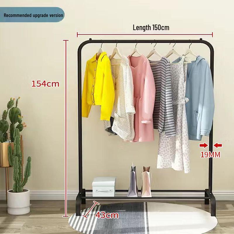 Extra Thick Floor Standing Clothes & Coat Rack for Bedroom, Balcony & Living Room