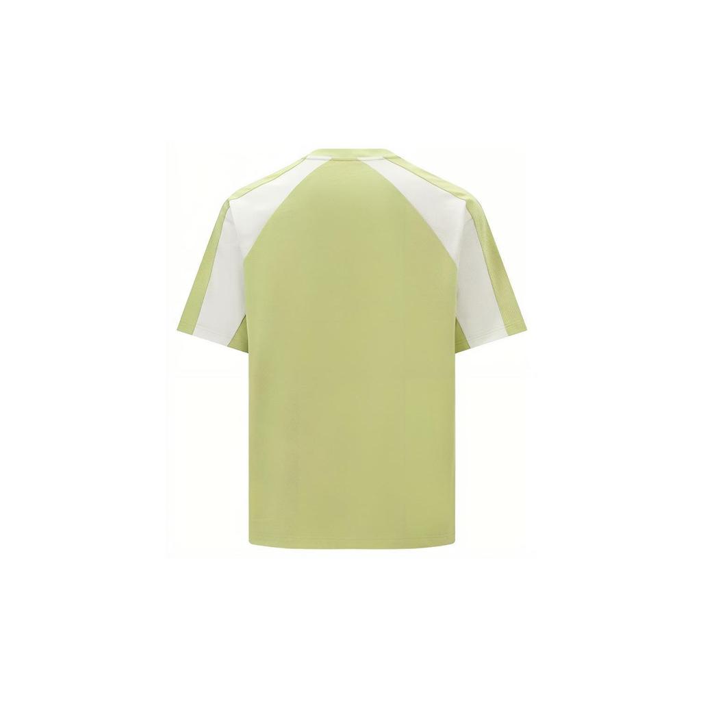 Reebok Color Block Fashion Letter Print Loose Knit Crew Neck Short Sleeve T-Shirt Unisex Tops Lime-Green 24SRM415UG01