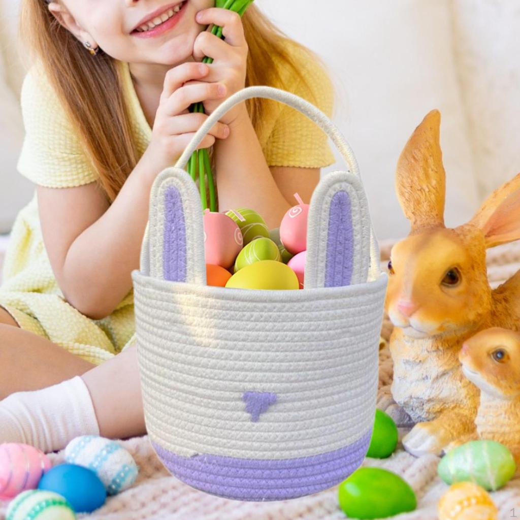 Velikonoční košík Vajíčka Taška Ručně tkaná Tkaná šňůra pro Chlapce Dívky Děti Dětská Párty