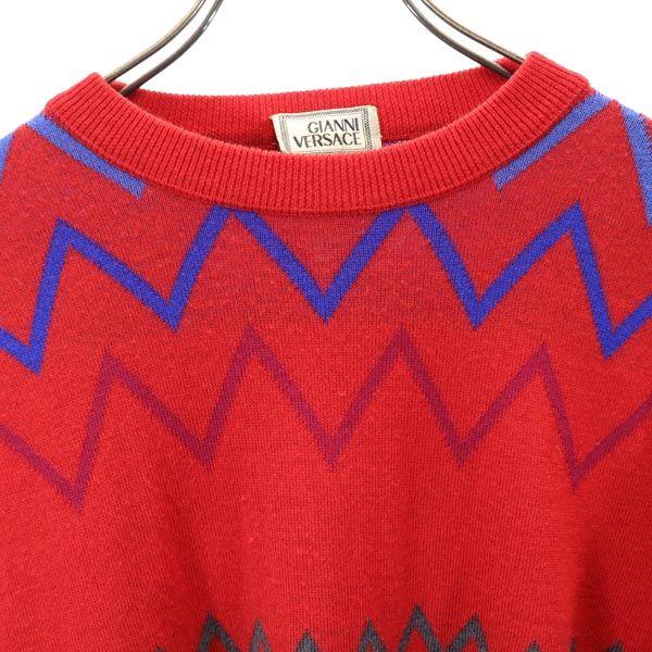 Gianni Versace Made in Italy wool Overall handle Long sleeve sweater knit Men's Used