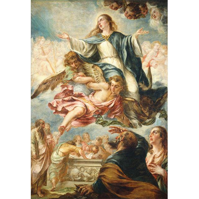 Sacred Heart of Jesus The Virgin Mary of Guadalupe Canvas Painting Poster Print Wall Art Picture for Living Room Office Decorate No Frame