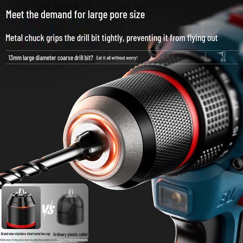 Trapano avvitatore a percussione senza fili Oulaide 21V Brushless Spina CN (adattatore incluso)