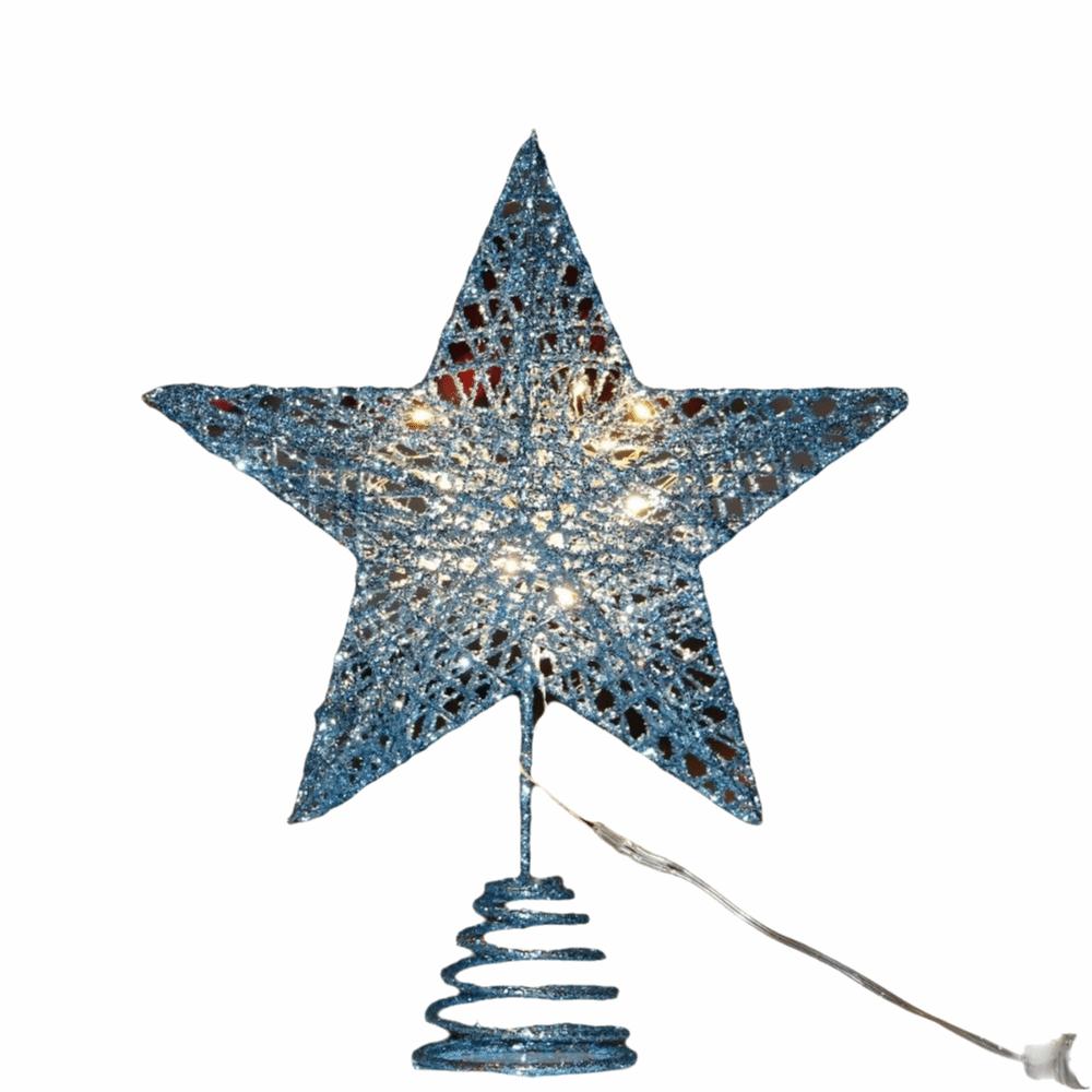 Lightweight Tree Top Star Metal Xmas Tree Decorations Glitter Christmas Star Home Decor