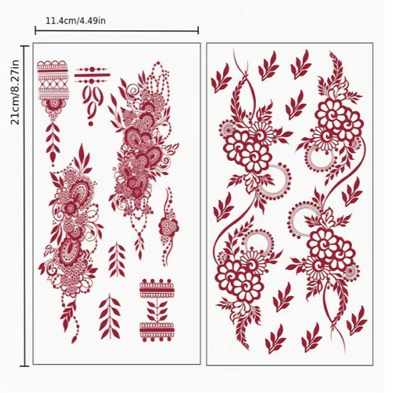 

Party Accessories Perfect For Weddings Long-Lasting Waterproof Back Festivals Festival Body Decor Temporary Tattoo Stickers Neck Arms Parties Jewelry 2 Sheets