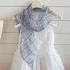 Cravat Flower Scarf Bow Ties Long Ribbon Scarves Plaid Pattern Long Silk Scarf  Scarf Accessories