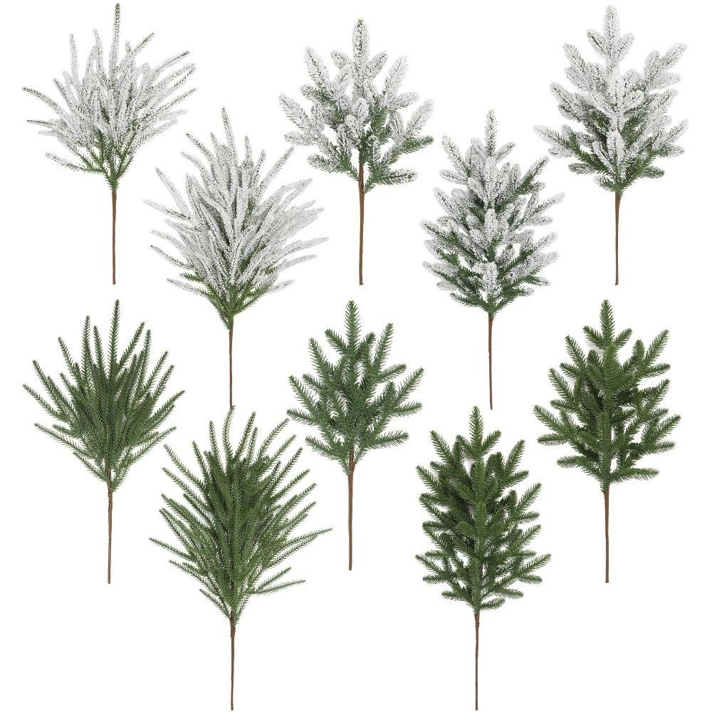 DIY Wreath Simulation Ceder Branches Plastic Christmas Pine Stem  Home Decoration