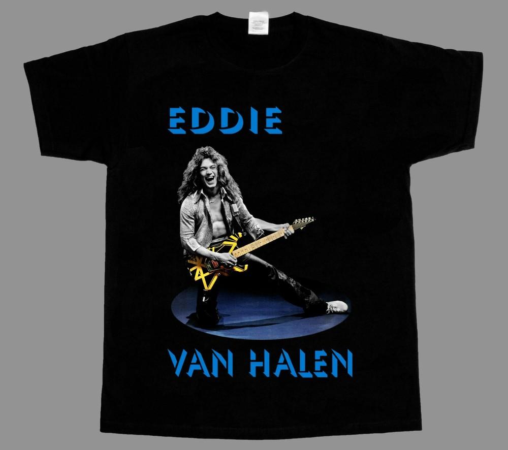 EDDIE VAN HALEN GUITAR SHORT BLACK T-SHIRT XXXXL