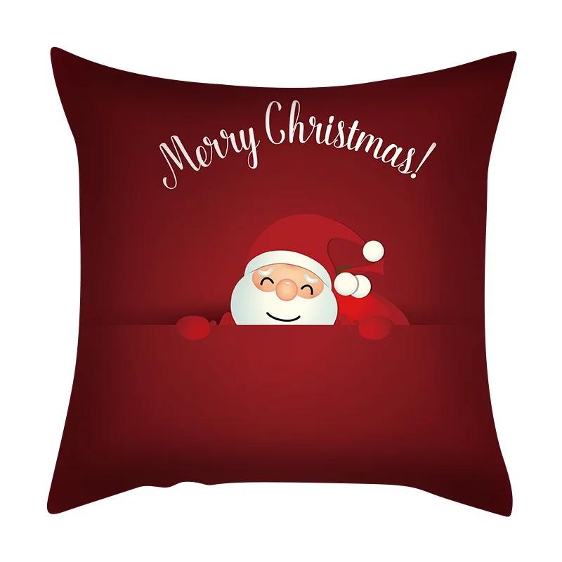Christmas Set Luxury Home Decor Santa Claus Pattern Fashion Pillow Office Seat Cushion Cover