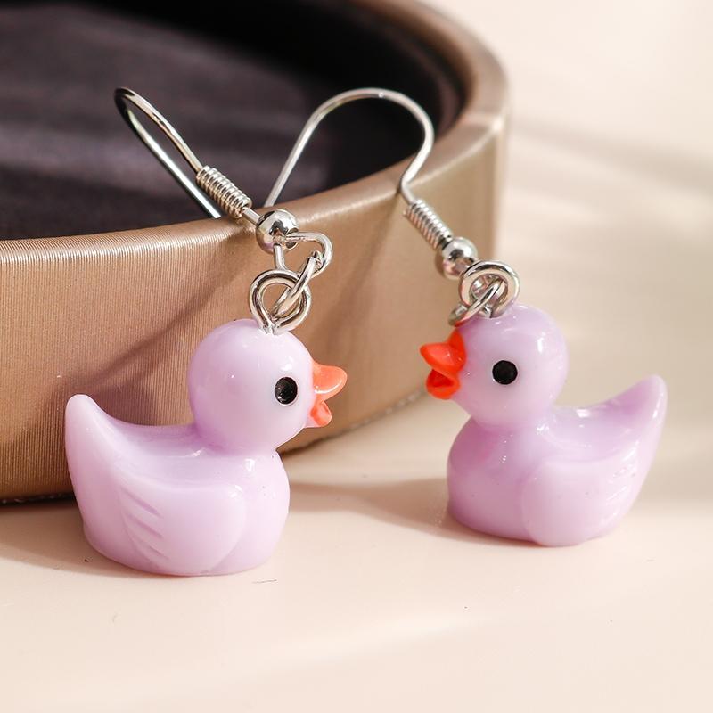 Süße Gelbe Enten Ohrringe Cartoon 3D Tier Ohrhaken Hängende Ohrringe für Damen Mädchen Party Feiertag Schmuck Geschenke