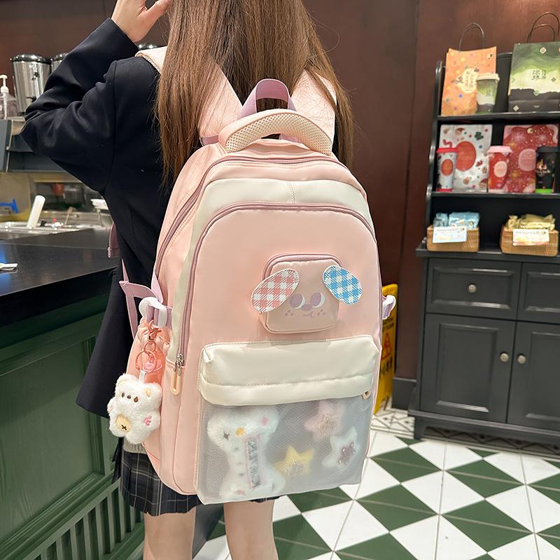Cute Girl Backpack Female Star Backpack Junior High School Student Schoolbag High Value