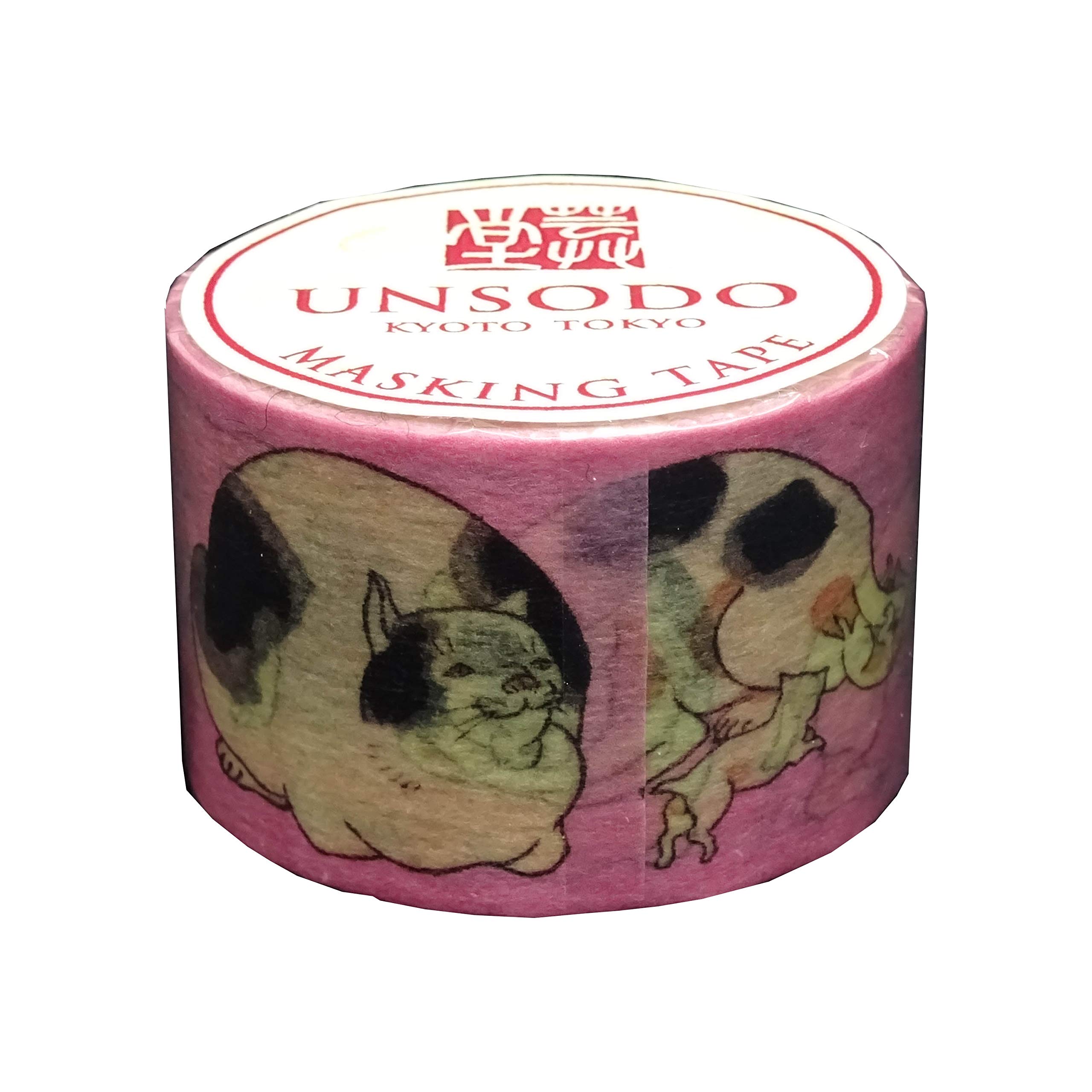 Unsodo Masking Tape Kuniyoshi Cat M-4 розовый