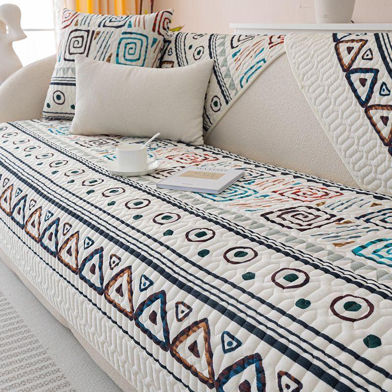 Жаккардовый бархатный чехол для дивана — фото 8