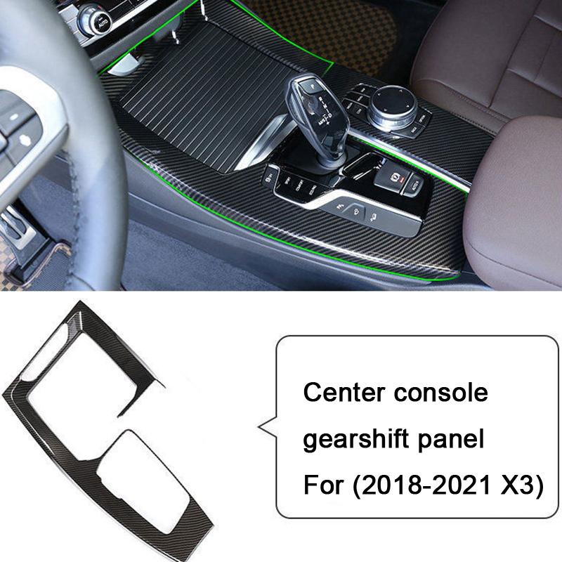 For BMW X3 X4 G01 G02 2018-2024 Carbon Fiber Center Console Panel Cover Gear Shift Frame Replacement Durable Trim Car Accessorie