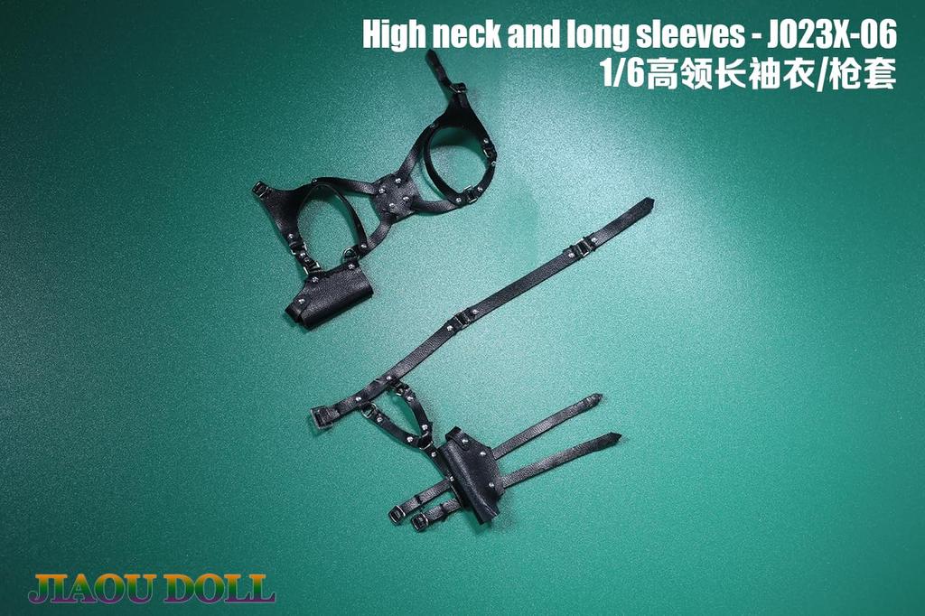 Spielzeug Hobby Maßstab Actionfigur Schöne Sexy Frau Büroangestellte OL Geeignet für TBLeague Körper Langärmeliges Kleid mit hohem Kragen und Pistolenholster-Aufhänger