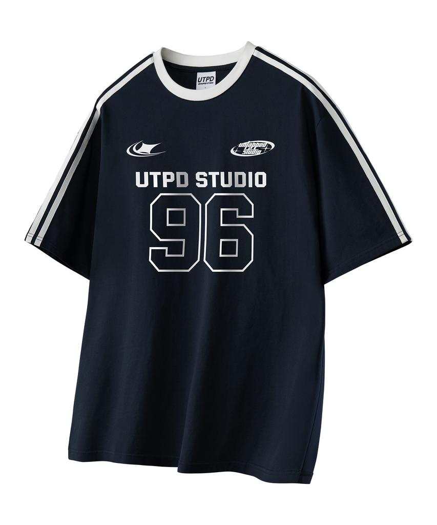 UNTAPPED STUDIO 96 Football Jersey Oversized Track Short Sleeve Contrast T-Shirt 3 Colors