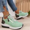 Modische Laufschuhe für Damen Rutschfest Mode Freizeit Sportschuhe Atmungsaktiv Vielseitig Reißverschluss Schnürschuhe Sneakers Plateau Einzelne Schuhe
