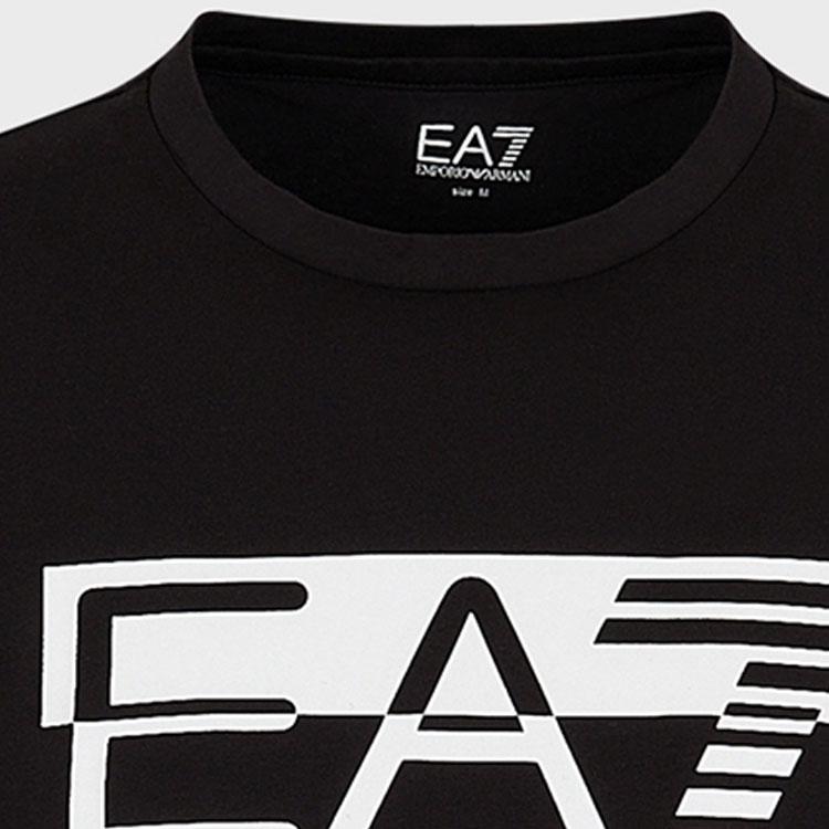 Emporio Armani FW23 EA7 Series Logo Print Crew Neck Short Sleeve T-Shirt Men tops Black 6RPT62PJ03Z0200