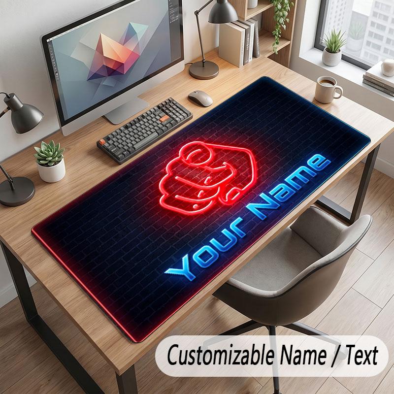 Neongbunte Thema Personalisierte Mauspads Personalisierter Druck Name Text Schreibtischunterlage Für Home Office Tischdekoration