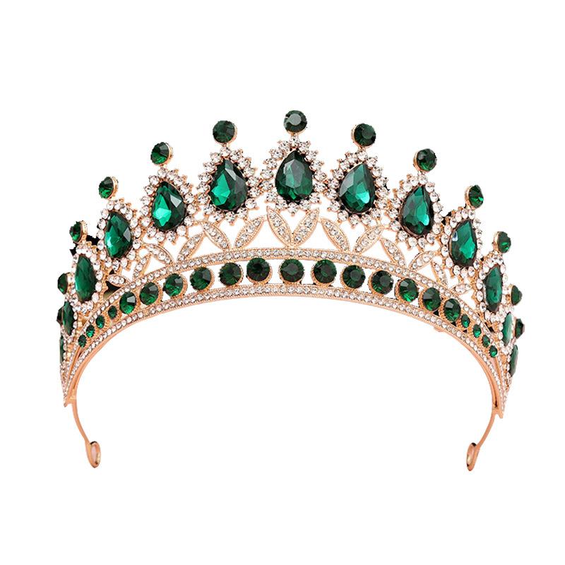European Style Bridal Crown Accessories Tiara Wedding Dress Tiara Alloy Rhinestone Headband Queen Birthday Party Crown