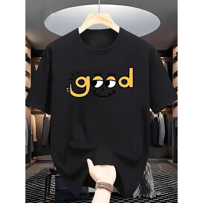 European Size Summer Men's Fashion Pattern Short Sleeve T-Shirt with Letter Print