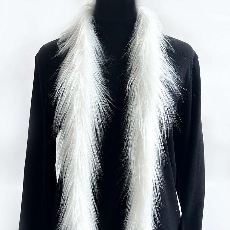 

2M Polyester Decorative Scarf Washed Wool Trims Party Colorful Wool Scarves Weddings Fluffy Themed Accessories білий