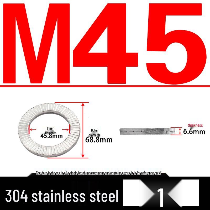 Double-Stacked Interlocking Toothed Anti-Slip Lock Washer 304 Stainless Steel DIN25201