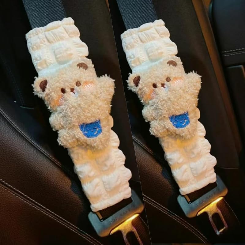 2 PCS Seat Belt Cover Pad, Cute Animal Cartoon Seatbelt Covers for Kids and Adults, Soft Spring Summer Seat Belt Cover, Seatbelt Cushion, Car Seat