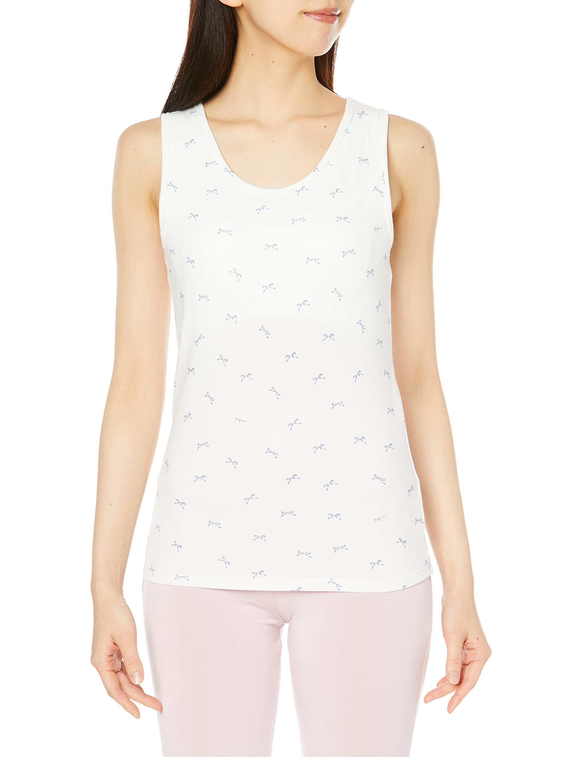 

Gelato Pique Ribbon Pattern Cup Tank Top PWCT231250 OWHT F Women s