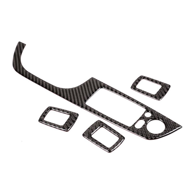 4pcs Carbon Fiber Door Window Switch Panel Cover Trim for BMW 3 Series E90 320i 325i 2005 2006 2007 2008 2009 2010 2011