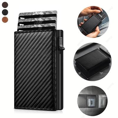 Rfid Blocking Men Wallet Credit Card Holder Money Bag Luxury Carbon Fiber Bank Cardholder Coin Purse Small Minimalist Wallet