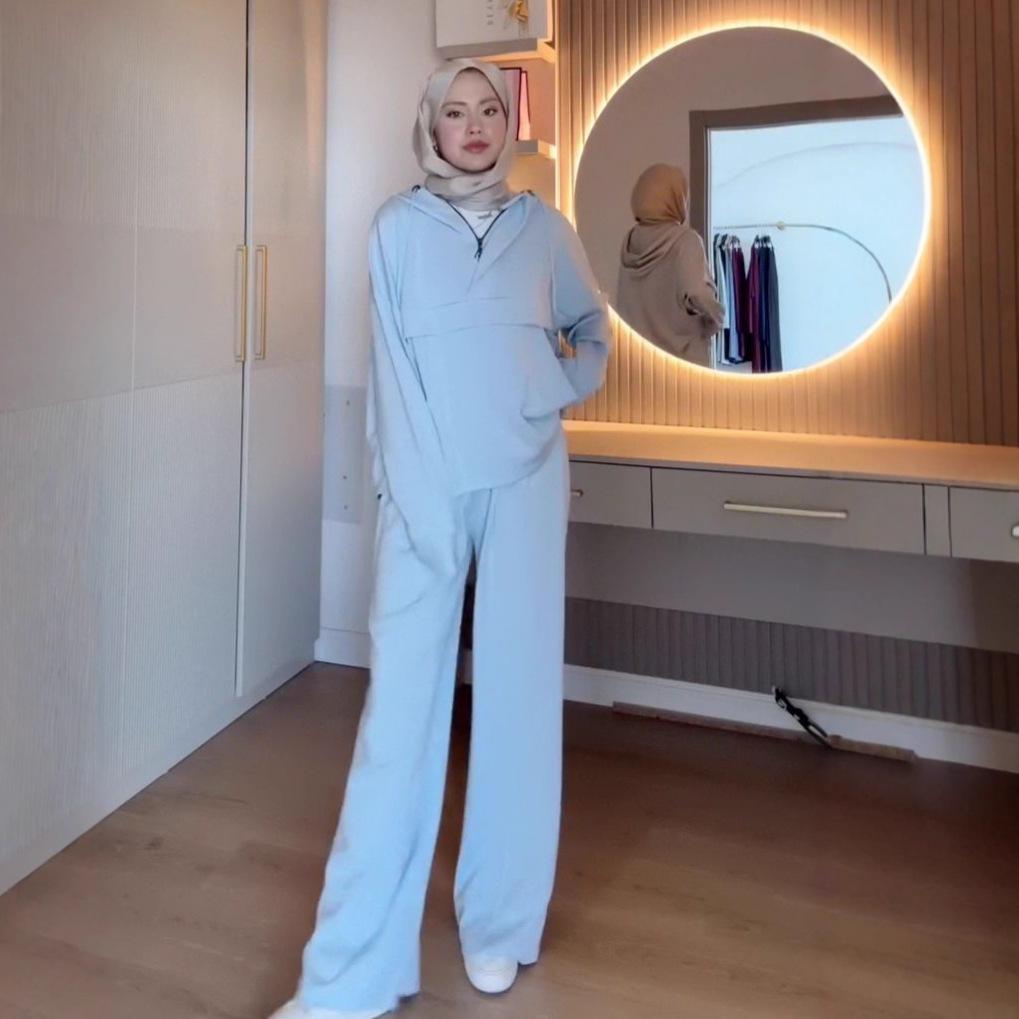 2025 Cross-Border Women's Half-Zip Top & Long Sleeve Casual Pants Fashion Set