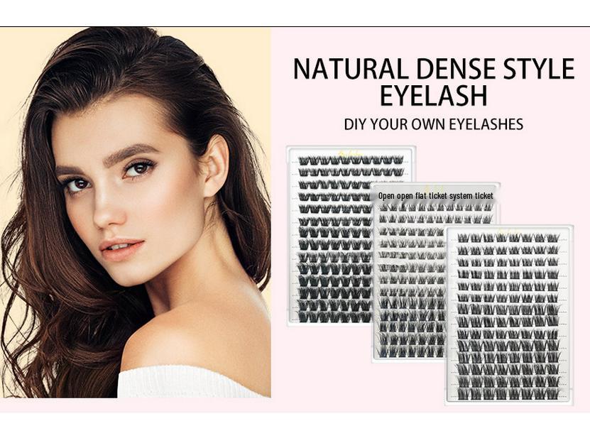 14-Row D Curl Dense False Eyelash Cluster Pack - Mixed Style, Hot Melt Grafted, In Stock