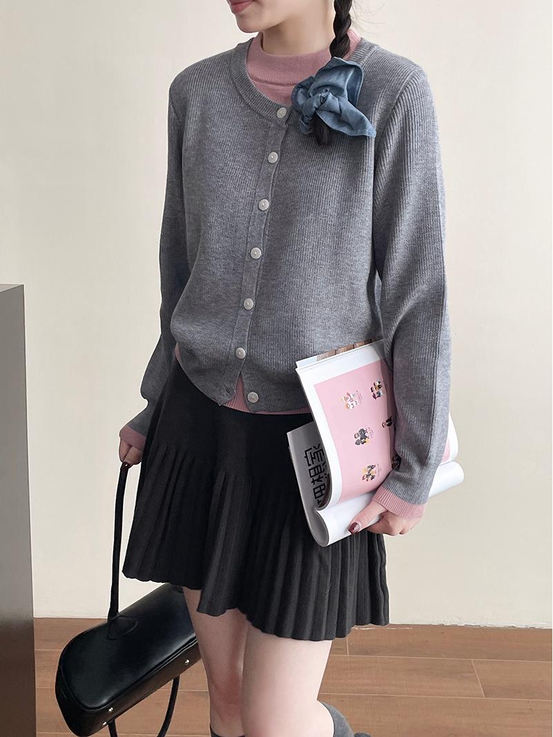 

Женский корейский свитер «два в одном» Taochuan - стиль «ленивая весна», вязаный кардиган с длинными рукавами YL1560 One Size