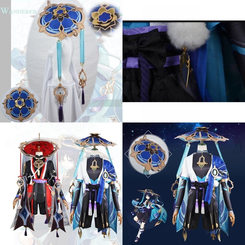 Luxurious Genshin Impact Kunikuzushi-wanderer Balladeer Wanderer Scaramouch Cosplay Bamboo Hat Adult Dress