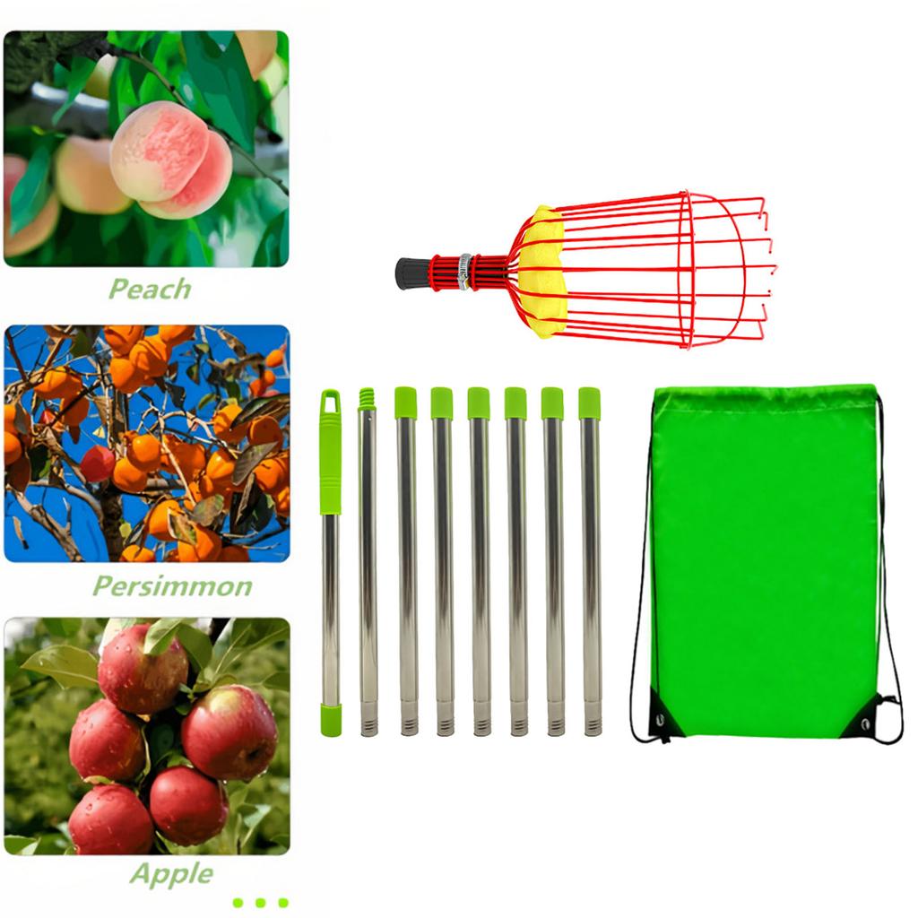 Fruit Pick Basket Telescoping Pole Tool Fruit Picking Equipment for Garden