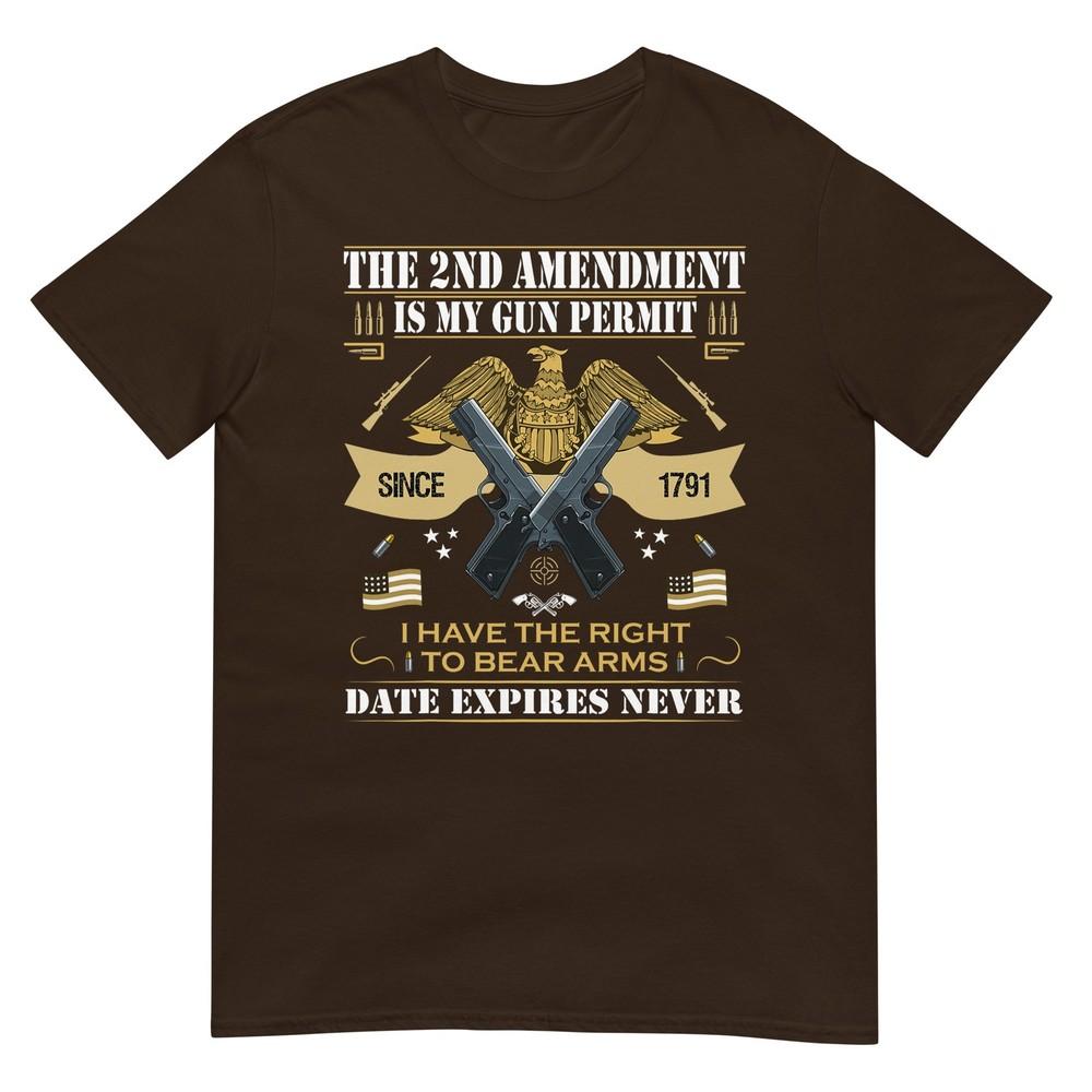 Pro Gun Second Aunisexdunisext Is My Gun Permit Usa American Flag TShirt