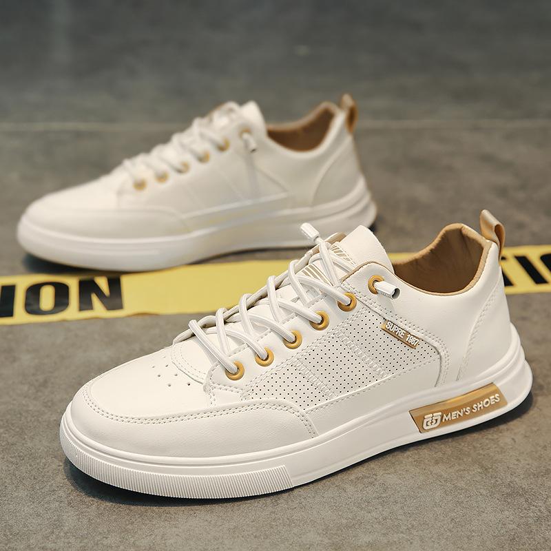 Men's Shoes Summer 2024 New Student Board Shoes Men's Sports and Leisure Youth Trend Versatile Breathable White Shoes