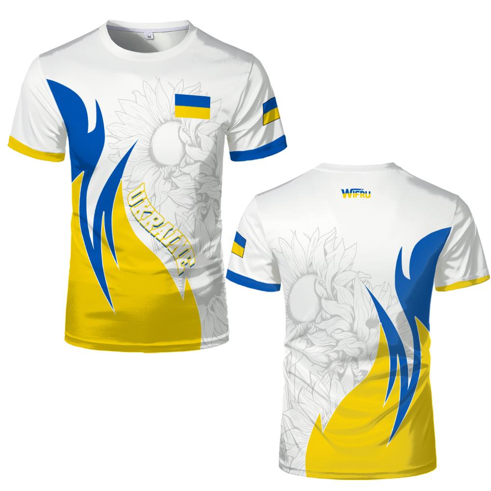 New Ukraine National Flag Graphic Jersey Summer Outdoor Sports Breathable T-shirts Men's and Women's Casual Streetwear