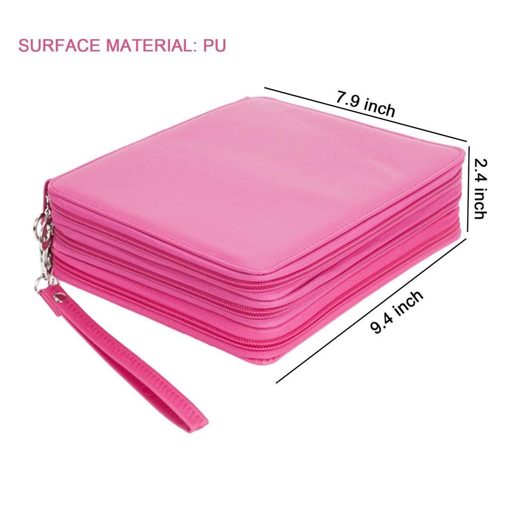 Shulaner Colored Pencil Case With Zipper 120 Slots Waterproof PU Leather Pencil Case Organizer Organizer For Artist, Silver, Mirror Reflective Gradient Design - View #11