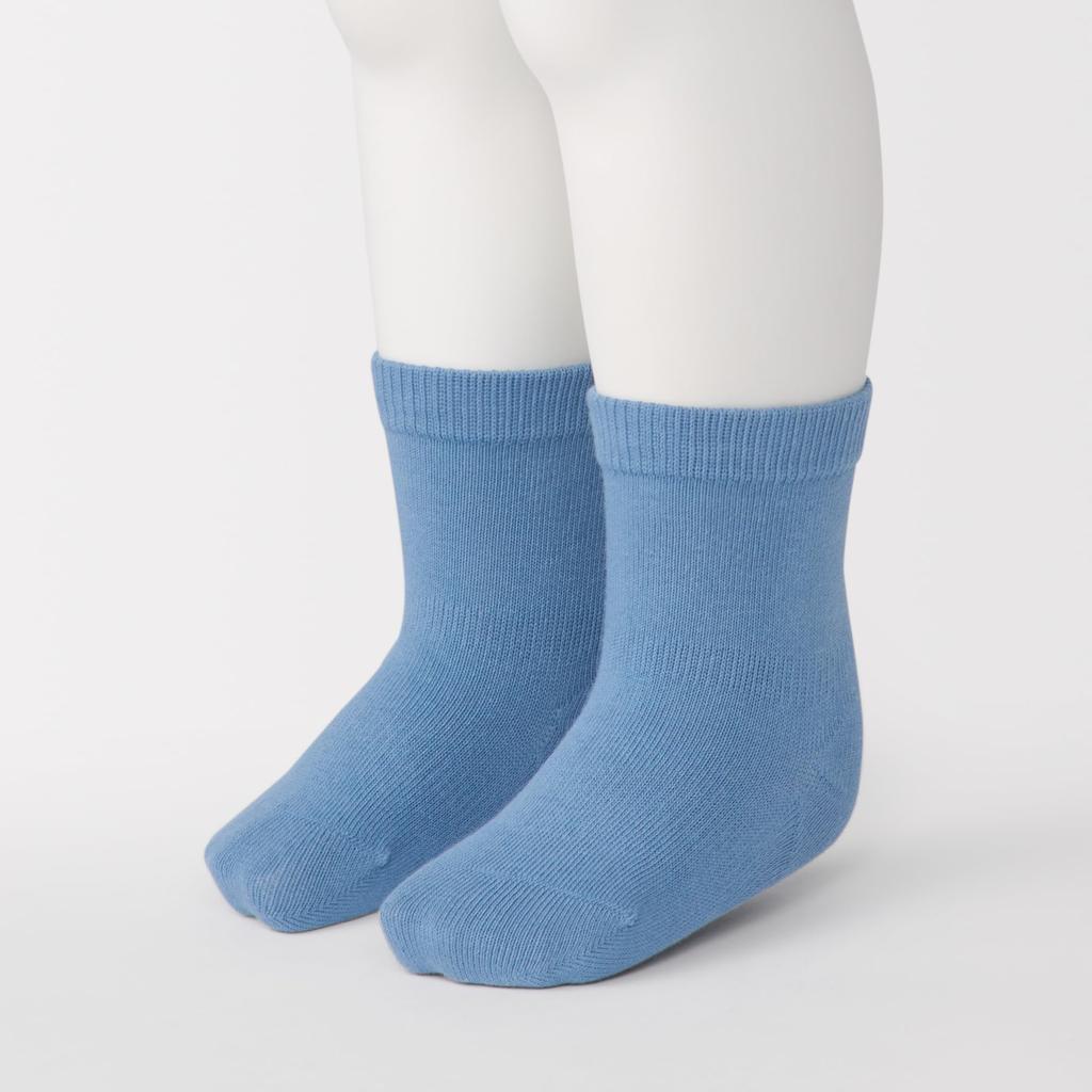 MUJI Baby Socks of Unisex Baby DAM44A5A Sizes Right-Angle (Set 3) Blue, 11-15cm