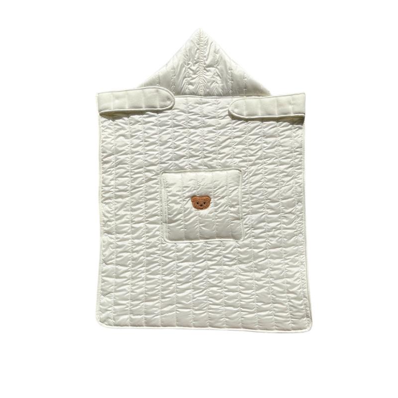 Baby Stroller Blanket Winter Thick Fleece Cloak Blanket Newborn Swaddle Wrap Hooded Infant Outdoor Windproof  Blanket