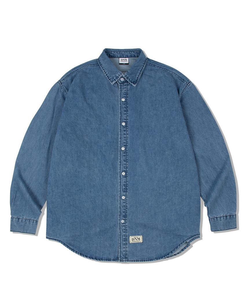 DE GRAND MATIN Over Fit Logo Denim Shirt_Medium Blue