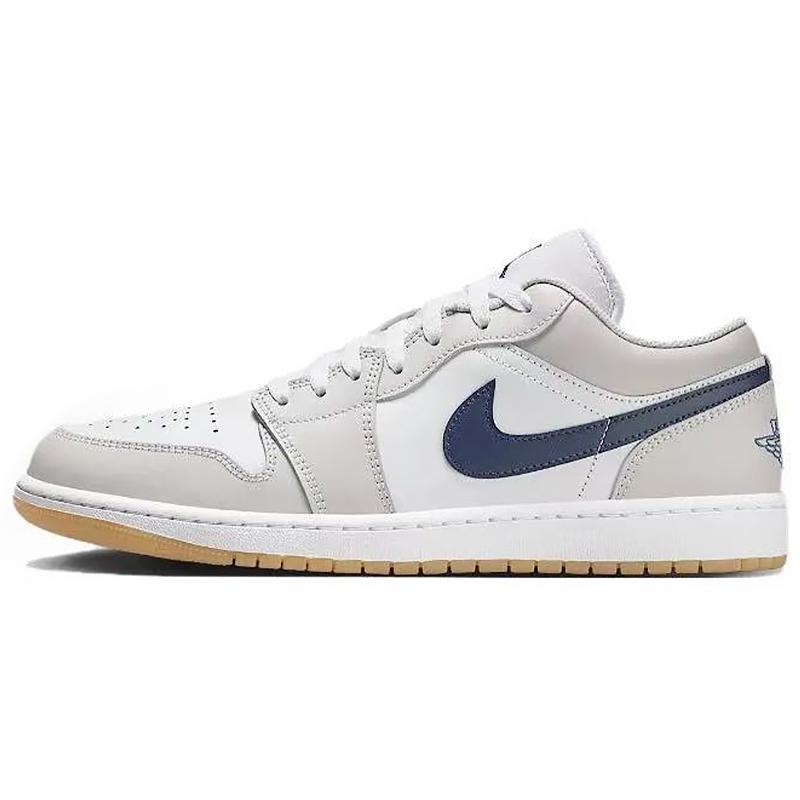 Jordan Air Jordan 1 Abrasion Resistant Low top Vintage Basketball Shoes Men's White Gold 553558-146(Team96-)