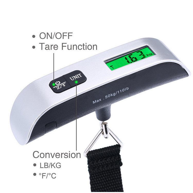 Digital Handheld Luggage Hook Scale - 50kg Capacity