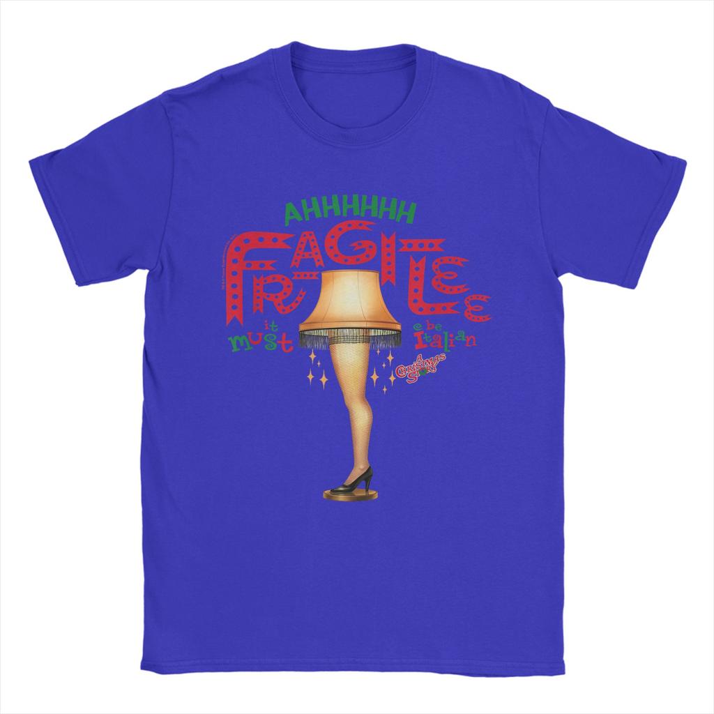 A Christmas Story Ahh Fragilee Leg Lamp Funny Holiday T Shirts for Men 100% Cotton T-Shirt O Neck  Tee Shirt Short Sleeve Tops