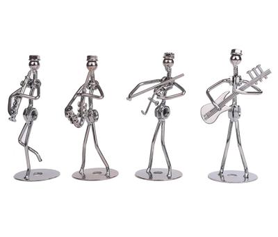 Hiro World Trade Retro Objects, Iron Band Set of 4, Bass, Violin, Saxophone, Clarinet, Music