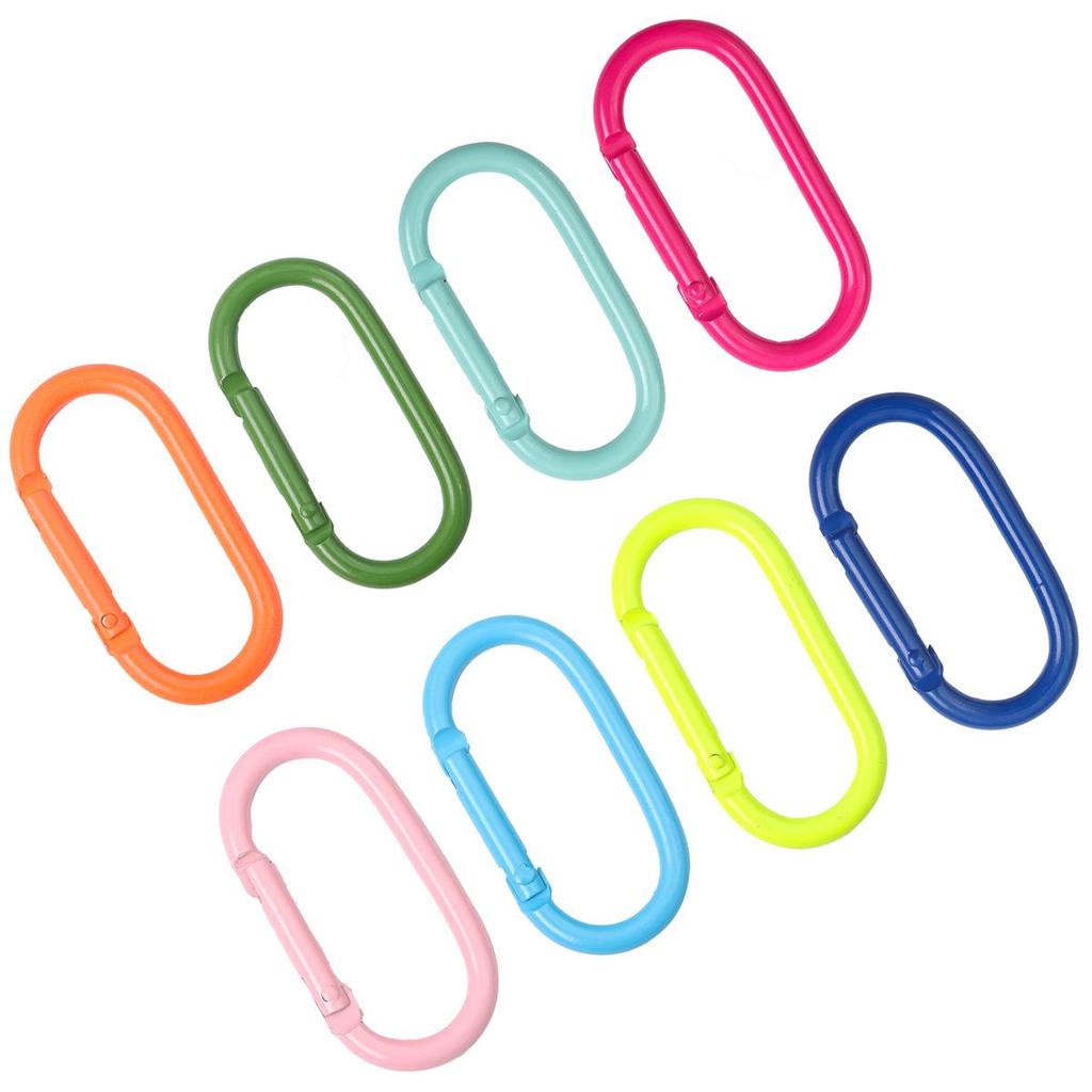 1-10 Stück Aluminium Sprühlackiert Ovalbahn Kletterverschluss Karabiner für Schlüssel Tasche Zubehör