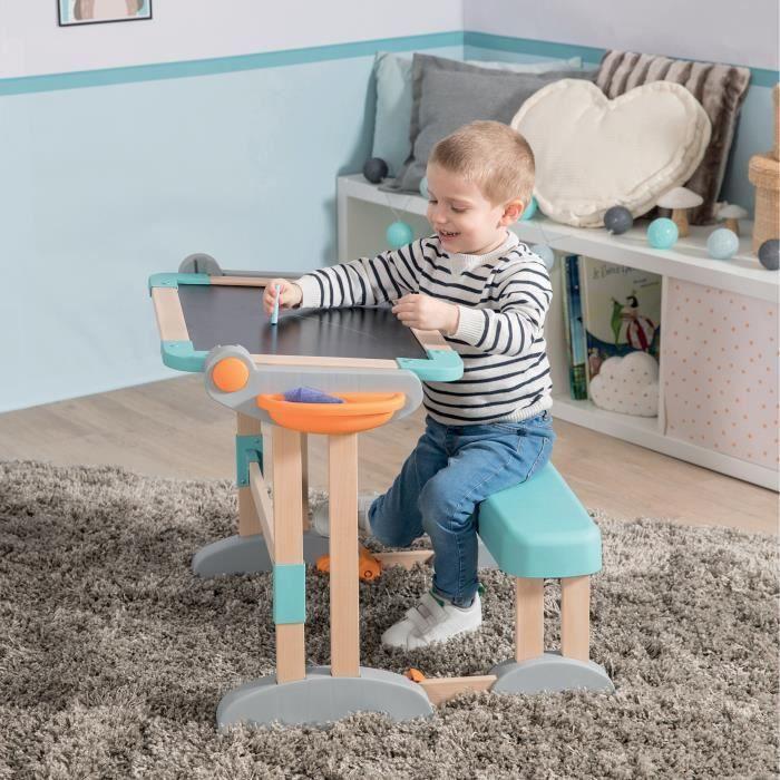 Smoby - Bureau Modulo Space - Transformable en Tableau Double Face - 80 Accessoires Inclus - Dès 3 Ans - 420304