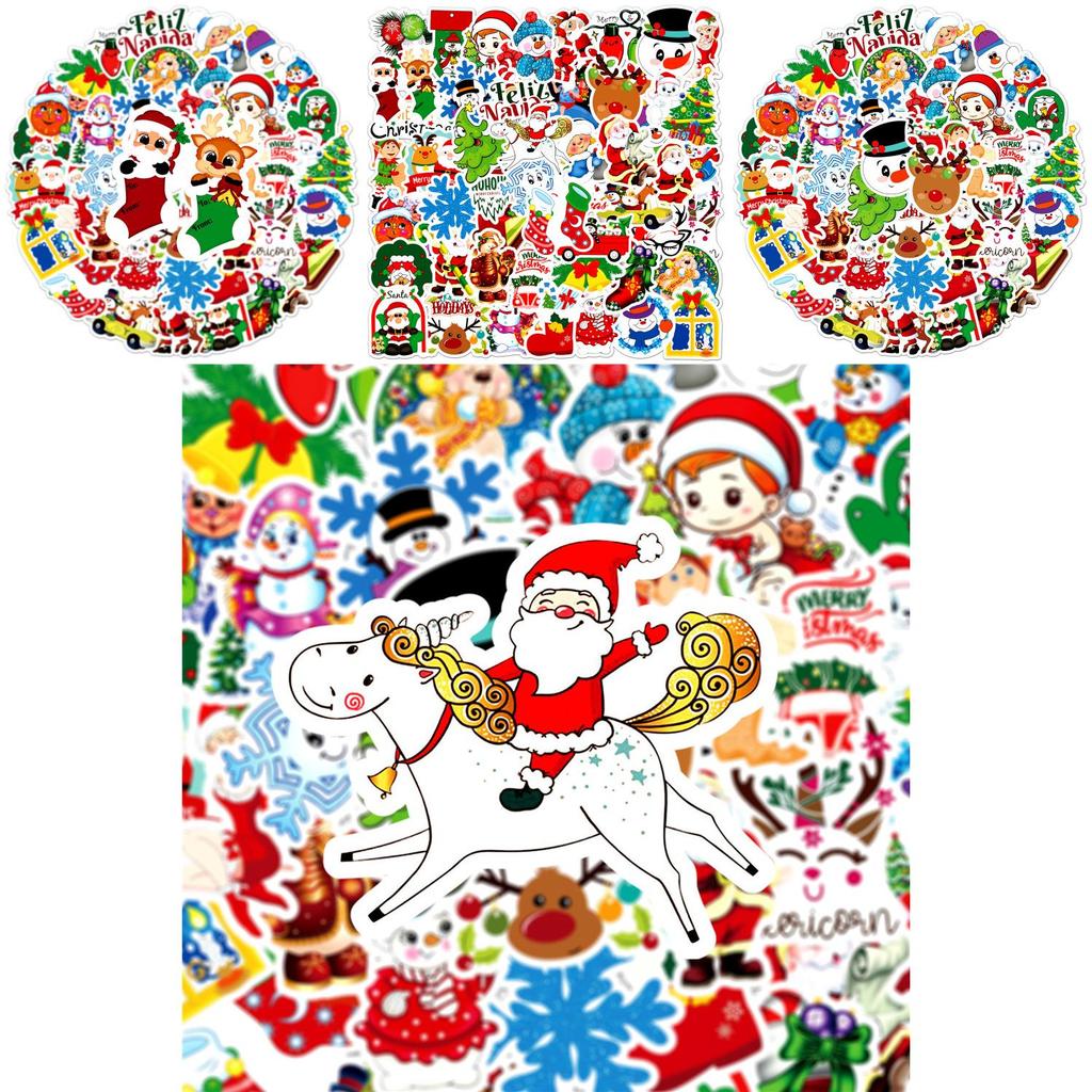 50 Christmas Themed Cartoon Stickers For Scrapbooking And Decorations